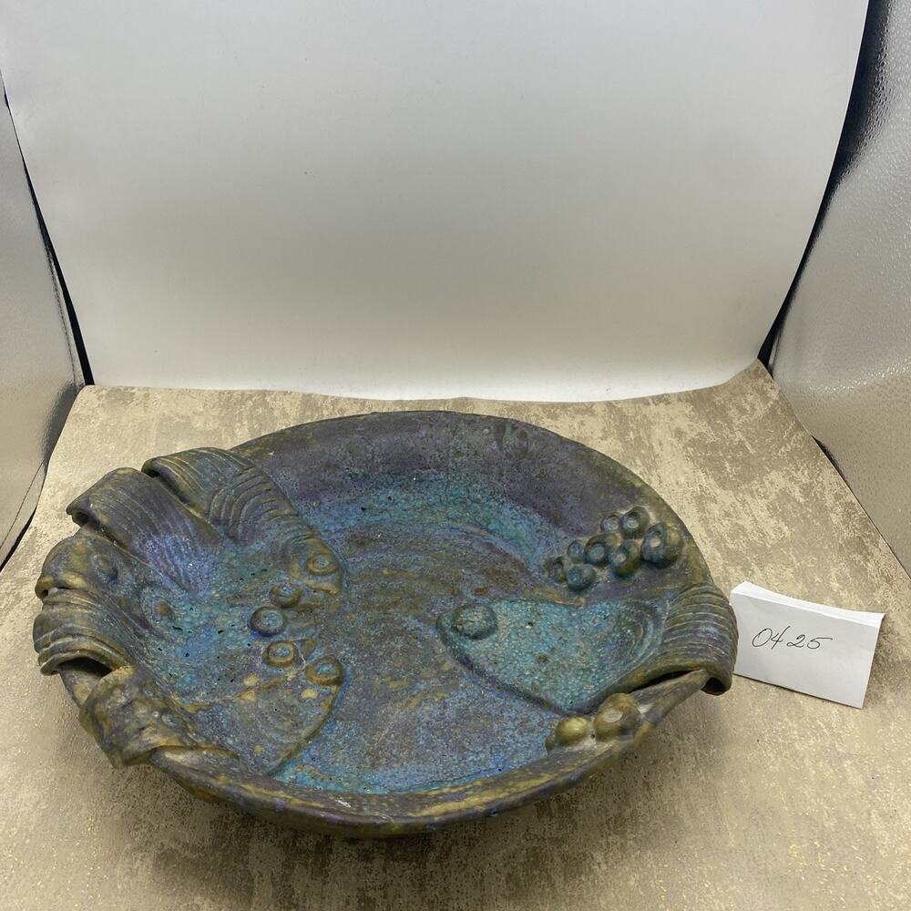 Vintage Signed/Handcrafted Ceramic Bowl Textured And Sculpted 3D